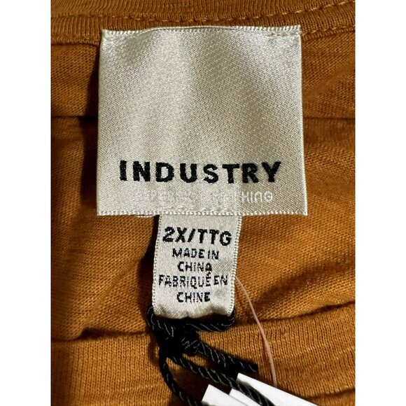 Industry Republic Bronze Double Flutter Ruffle Sleeve Pima Cotton Tee Sz 2X NEW - Picture 6 of 8